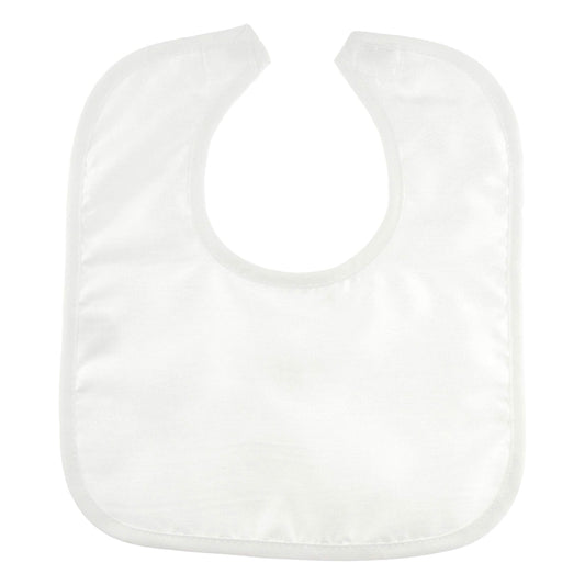 Glamour Girlz Cute Baby Girls Boys Babies Infant Childrens Kids Christening Day Baptism Special Occasion Wedding Party Feeding Weaning Dribble Bib White Ivory Plain Slubbed Silk (White)