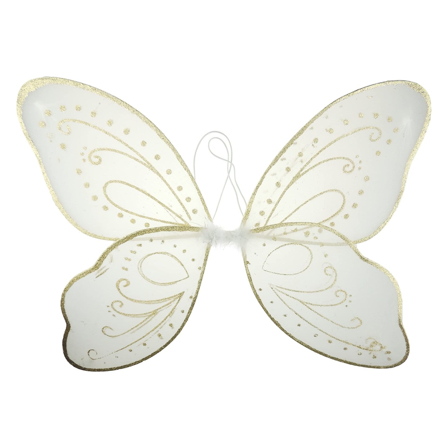 Glamour Girlz Large Fancy Dress Christmas Nativity School Play Fairy Butterfly Princess Party Wings White Gold Glitter