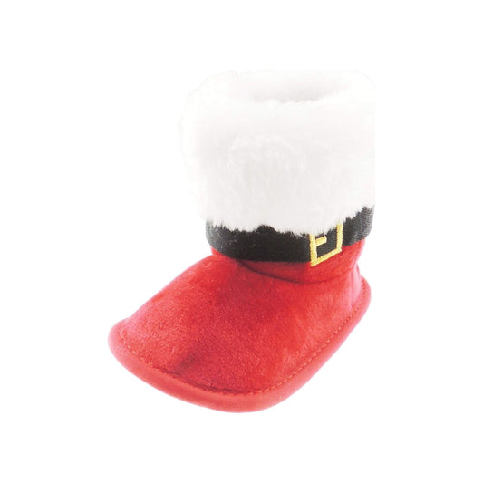 Cute Baby Boys Girls Infant Newborn Babies Kids Crib Pram Winter Fleece Warm Booties Slippers Festive 1st First Christmas Xmas Red White Santa Boot