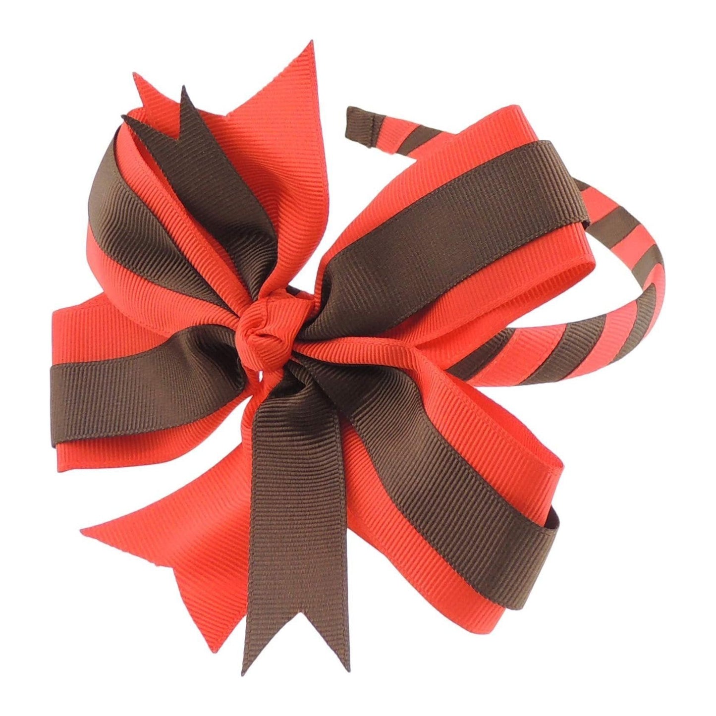 Girls Party School Large Grosgrain Ribbon Bow 1cm Headband Alice Band Candy Cane Striped