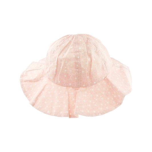 Cute Baby Girls Childrens Todller Kids Infant Flowers Floral Summer Holiday Cotton Bucket Beanie Floppy Sun Cap Protection Foldable Beach Cloche Hat 6 12 18 24 Months (Polka Dot Pink)