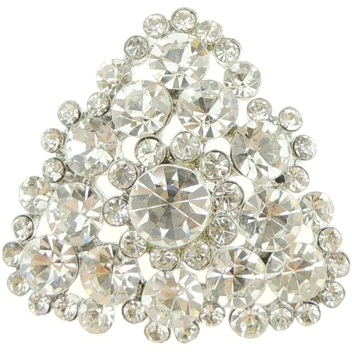 Extra Sparkly Diamante Crystal Rhinestone Brooch Geometric Triangle