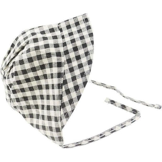 Black Cream Gingham Classic Retro Big Poke Brim Baby Girls Kids Babies Newborn Infants Childrens Plaid Tartan Beanie Bucket Summer Beach Sunhat Sun Protection Hat 3 6 9 Months