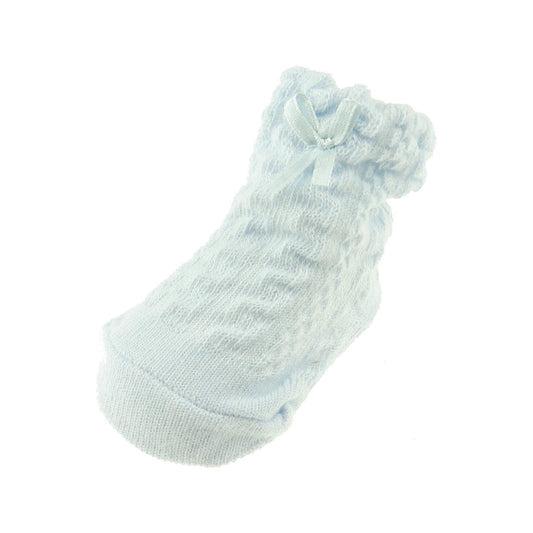 Cute Baby Girls Boys Infant Newborn Babies Warm WInter Crochet Knitted Cable Knit Pom Pom Shower Essential Pram Cot Crib Hospital Bootees Booties House Socks Slippers NB to 3 Months (White)