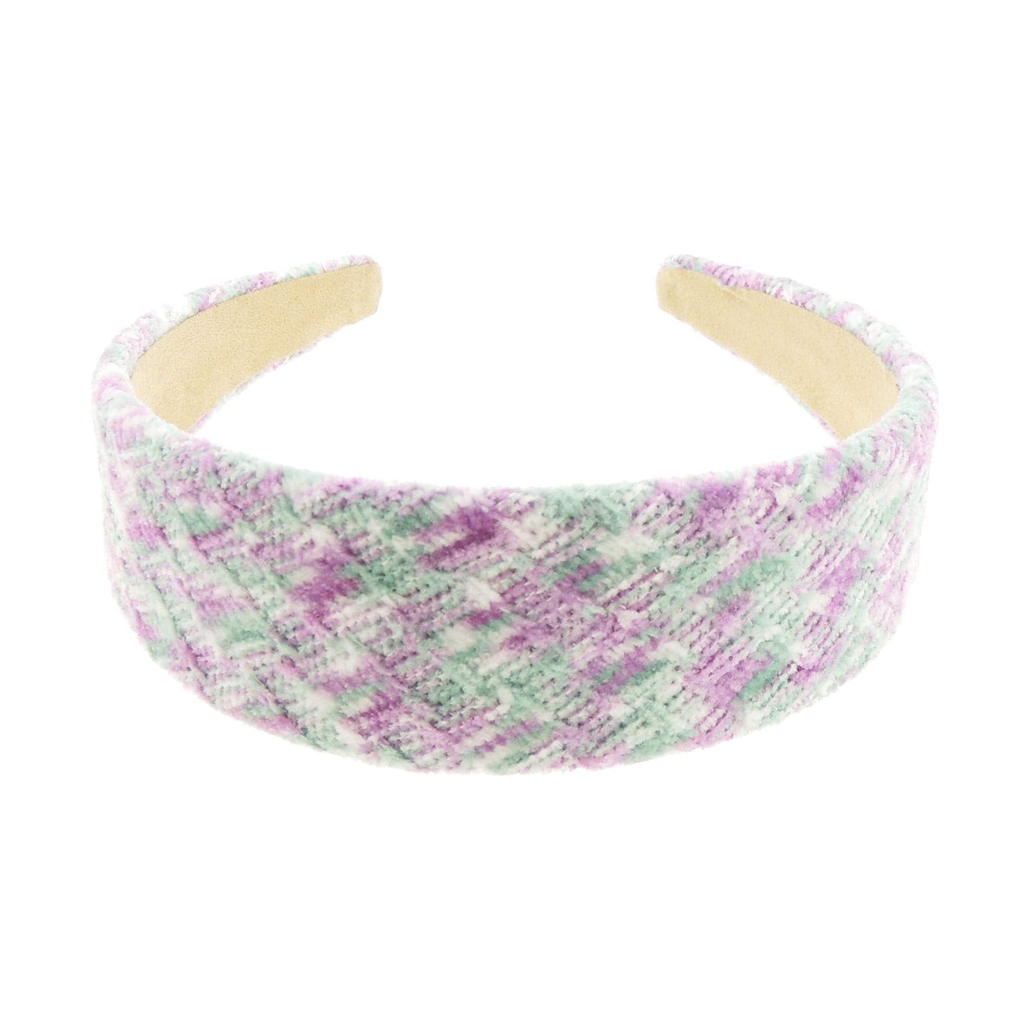 Ladies Velour Boucle Criss Cross Brush Strokes Melange 4cm Wide Headband Alice Band