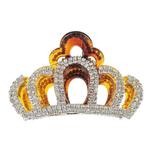 Extra Sparkly Diamante Crystal Evening Ladies 9cm Hair Claw Clamp Crown Tiara Double