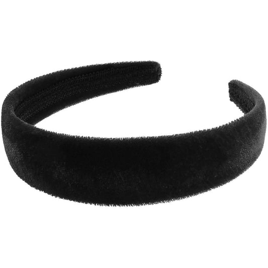 Ladies Wide Soft Velvet Evening Winter Headband Block Colour Alice Band