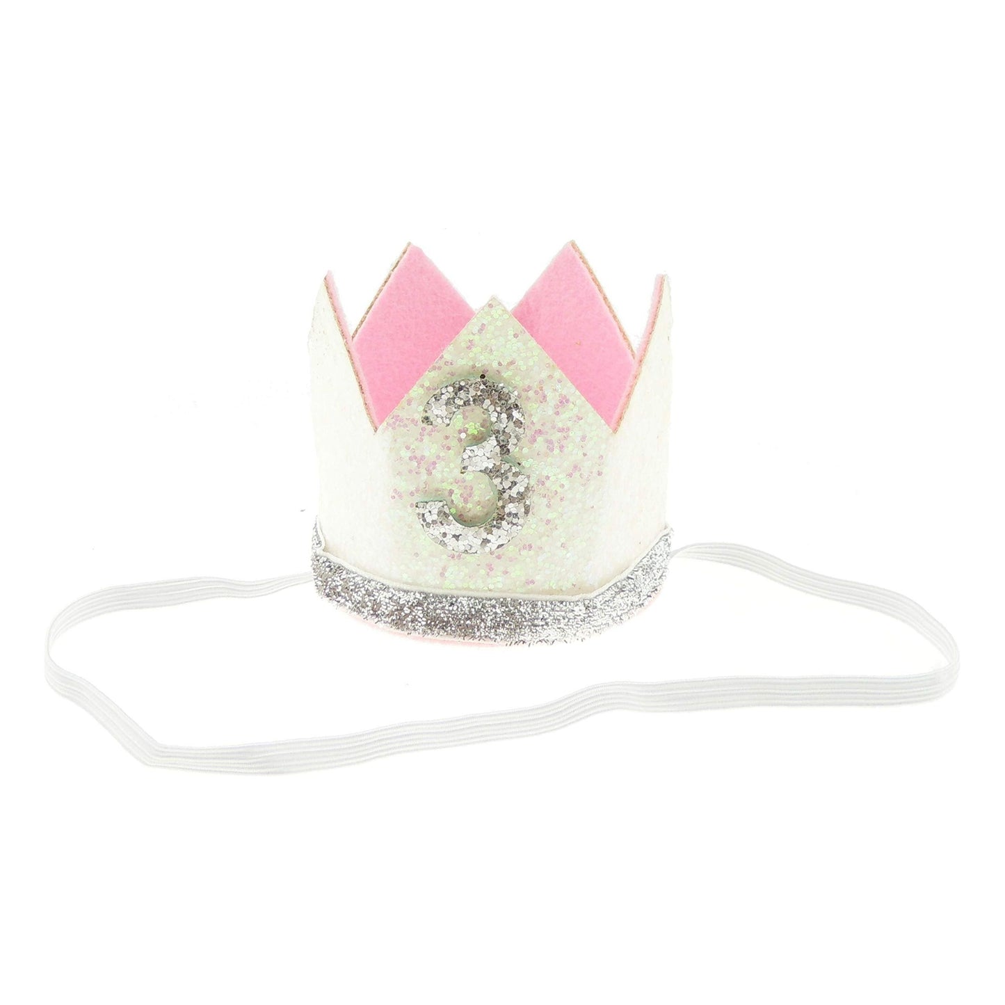 Boys Girls Cat Dog Pet Glitter 3rd 3 Three Years Old Birthday King Crown Princess Tiara Costume Party Photo Prop Headband Hat