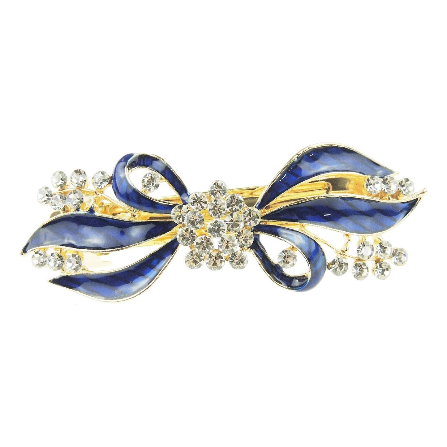 Womens Girls Crystal Rhinestone Diamante Wedding Birthday Party Evening Ponytail Fine Medium Hair Accessories Occasion Barrette Hairpin Grip French Spring Clip Enamel Bow Ribbon