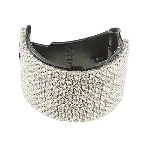 Ladies Girls Diamante Sparkly Round Small Pony Tail Holder Banana Clip Claw