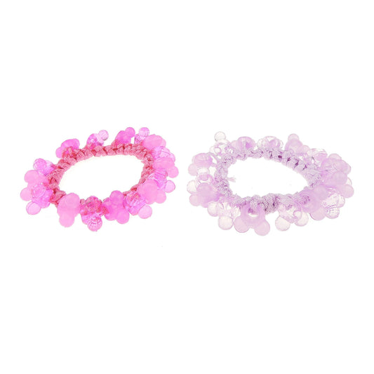 Girls Ladies Ballet Pair Flower Beaded School Party Princess Hair Scrunches