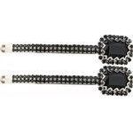 Set of 2 Ladies Girls Sparkly Diamante Hair 9cm Grip Large Square Stone