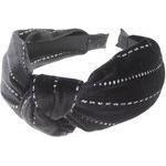 Ladies Soft Velvet Evening Winter Wide 4cm Headband Alice Band Sparkly Glitter Pin Stripe Top Knot