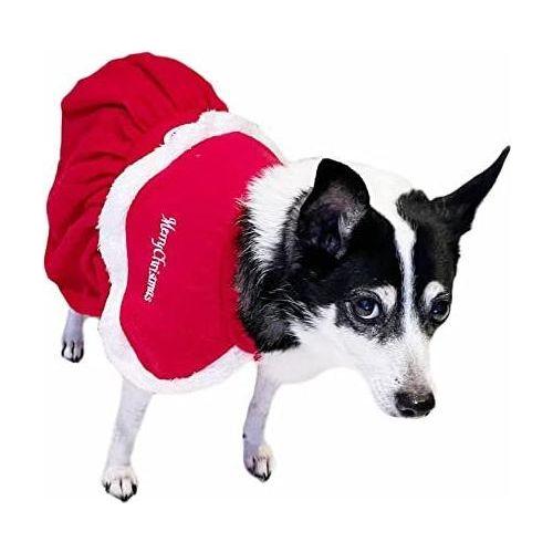 SMALL DOG BREED ONLY Cat Christmas Red White Santa Dog Winter Coat Outfit