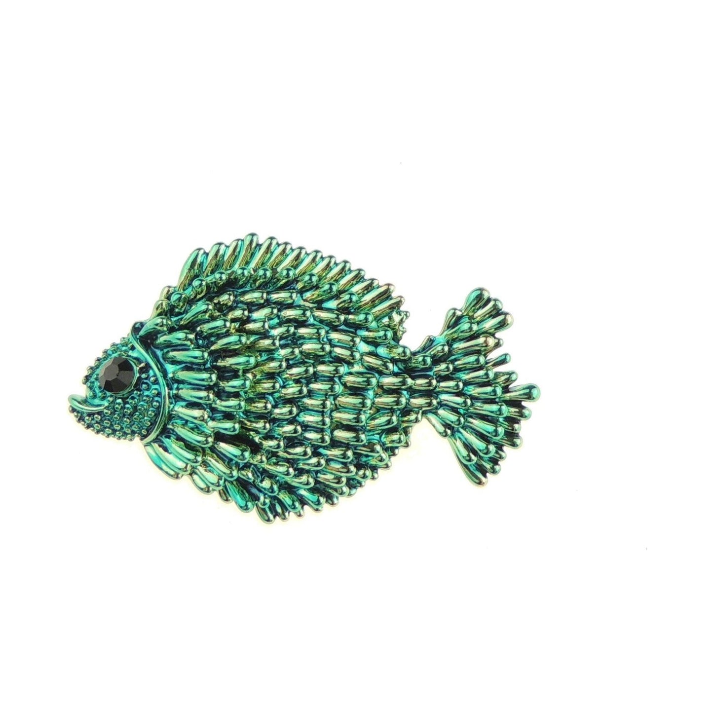 Ladies 3D Speckled Enamel Scorpion Tropical Piranha Fish Formal Brooch