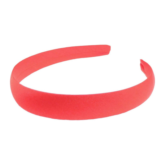 Girls School Party Satin Covered 2cm Hair Headband Alice Band (Red)