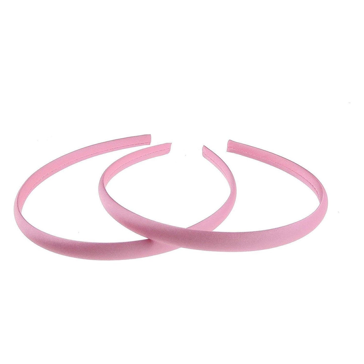 Pair of 2 Slim Thin 1cm Satin Covered Girls Party Satin Plain DIY Alice Headband Hairband Head Hair Band Kids School Uniform