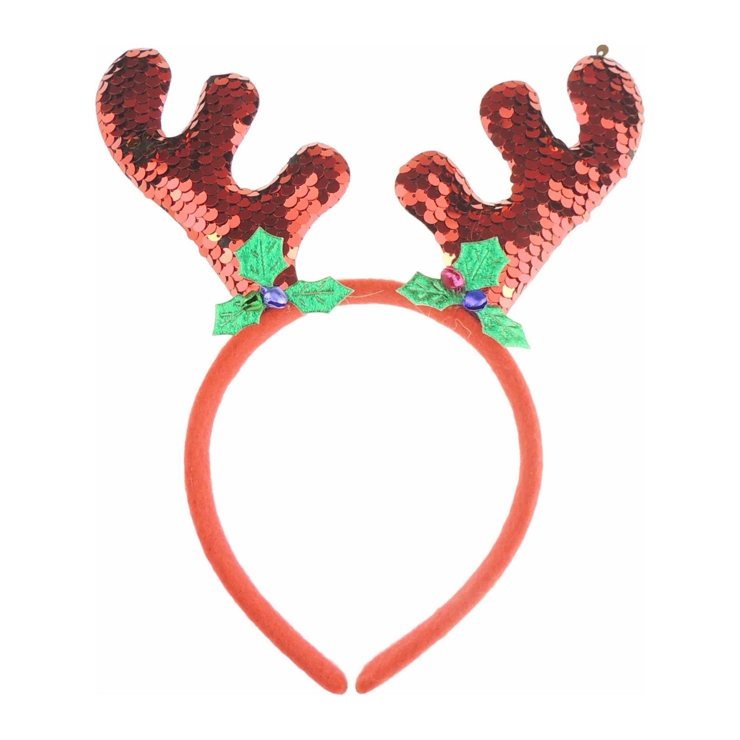 Unisex Women Men Christmas Nativity Party Dinner Costume Outfit Headband Hair Hoop Alice Band Hairband Deeley Deely Springs Bopper Red Reindeer Elk Stag Ears Antlers Sequin