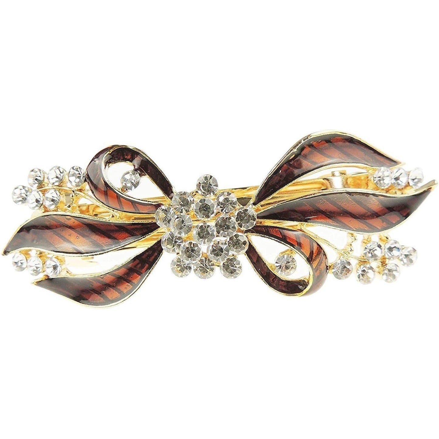 Womens Girls Crystal Rhinestone Diamante Wedding Birthday Party Evening Ponytail Fine Medium Hair Accessories Occasion Barrette Hairpin Grip French Spring Clip Enamel Bow Ribbon