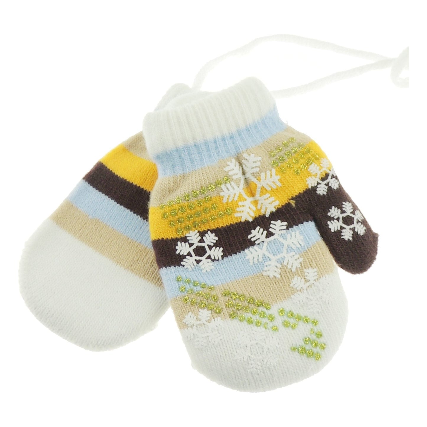 Soft Baby Girls Boys Kids Toddler Children Babies Knit Thermal Warm Winter Outdoor Hand Warmers Gloves Stripe Snowflake Chain String Mittens 6 9 Months 1 2 Years