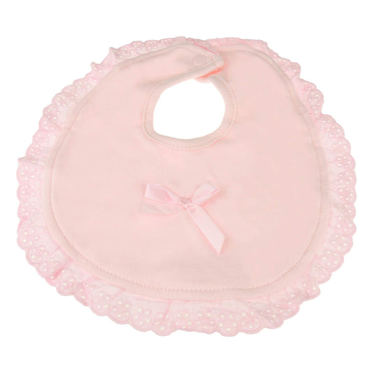 Cute Baby Girls Boys Babies Newborn 3 6 9 Months Essentials Infant Childrens Feeding Weaning Teething Bandana Burp Cloth Dribble Occasion Wedding Baptim Christening Fancy Frilly Bib Cotton (Pink)