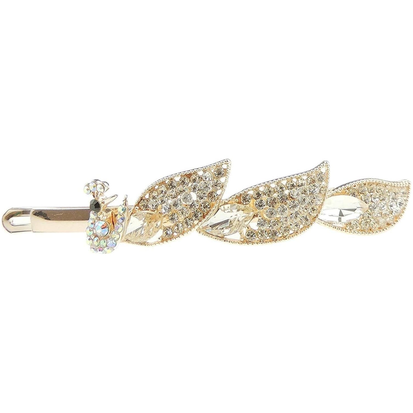 Ladies 9cm Crystal Diamante Hair Grip Slide Waves