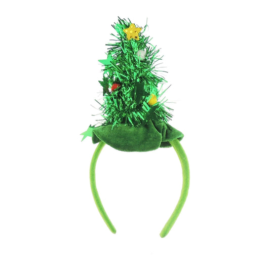 Unisex Womens Mens Festive Christmas Nativity Costume Outfit Work Dinner Party Headband Hair Hoop Alice Band Hairband Deeley Springs Bopper Sparkly Glitter Tinsel Tree