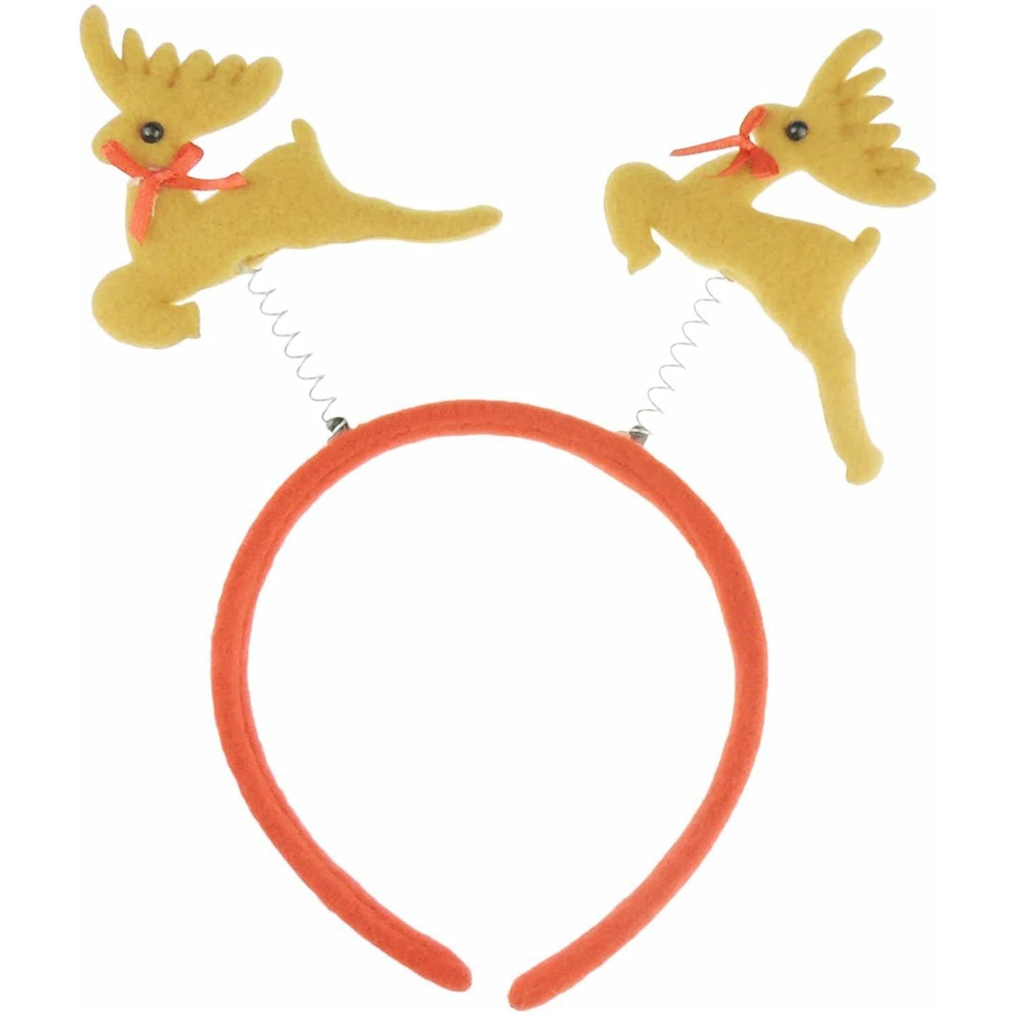 Unisex Womens Mens Festive Christmas Nativity Costume Outfit Party Headband Hair Hoop Alice Band Hairband Deeley Springs Bopper Plush Deer Antler Ears Leaping Prancing Reindeer