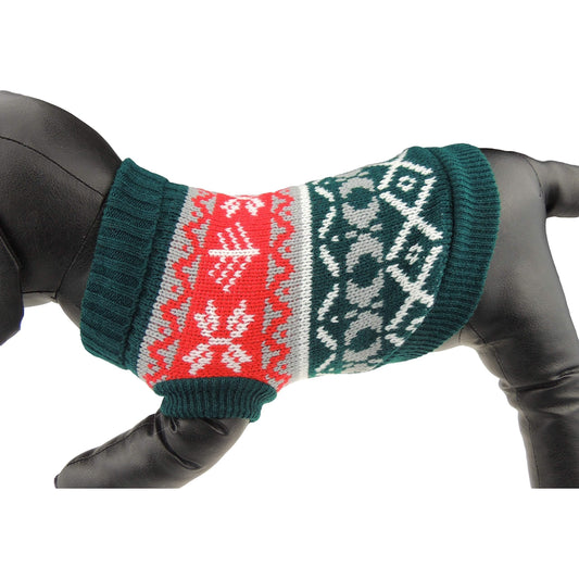 SMALL DOG BREED Cat Warm Winter Pink Nordic Fair Isle Snowflake Girl Boy Jumper