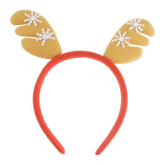 Unisex Womens Mens Festive Ears Christmas Nativity Costume Outfit Party School Play Headband Hair Hoop Alice Band Hairband Deeley Bopper Reindeer Antler Ears Brown Snowflakes