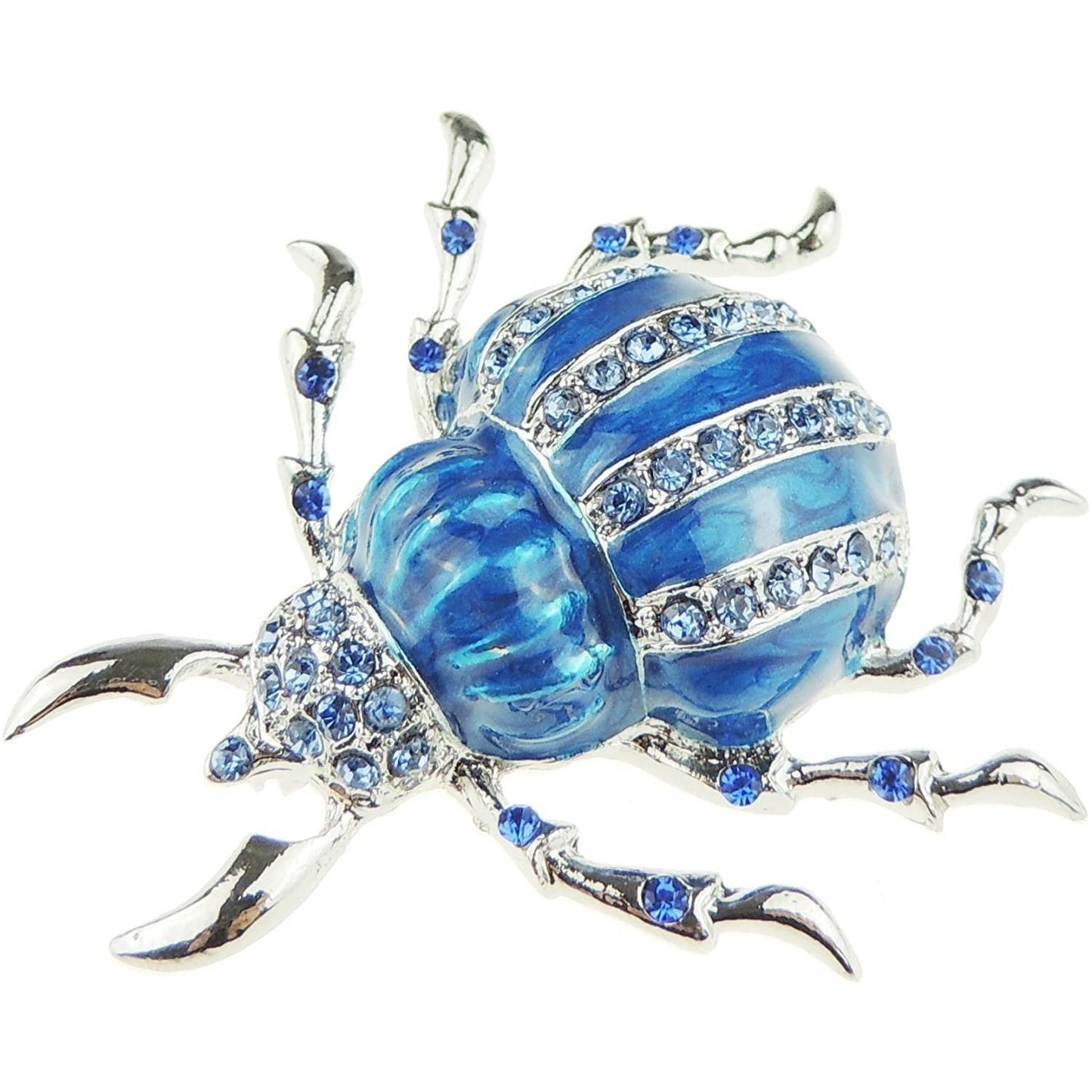 Womens Party Wedding Dress Christmas Birthday Saree Scarf Lapel Diamante Bling Crystal Brooch Badge Breastpin Corsage Pin Enamel Marbled Look Insect Bug Beetle