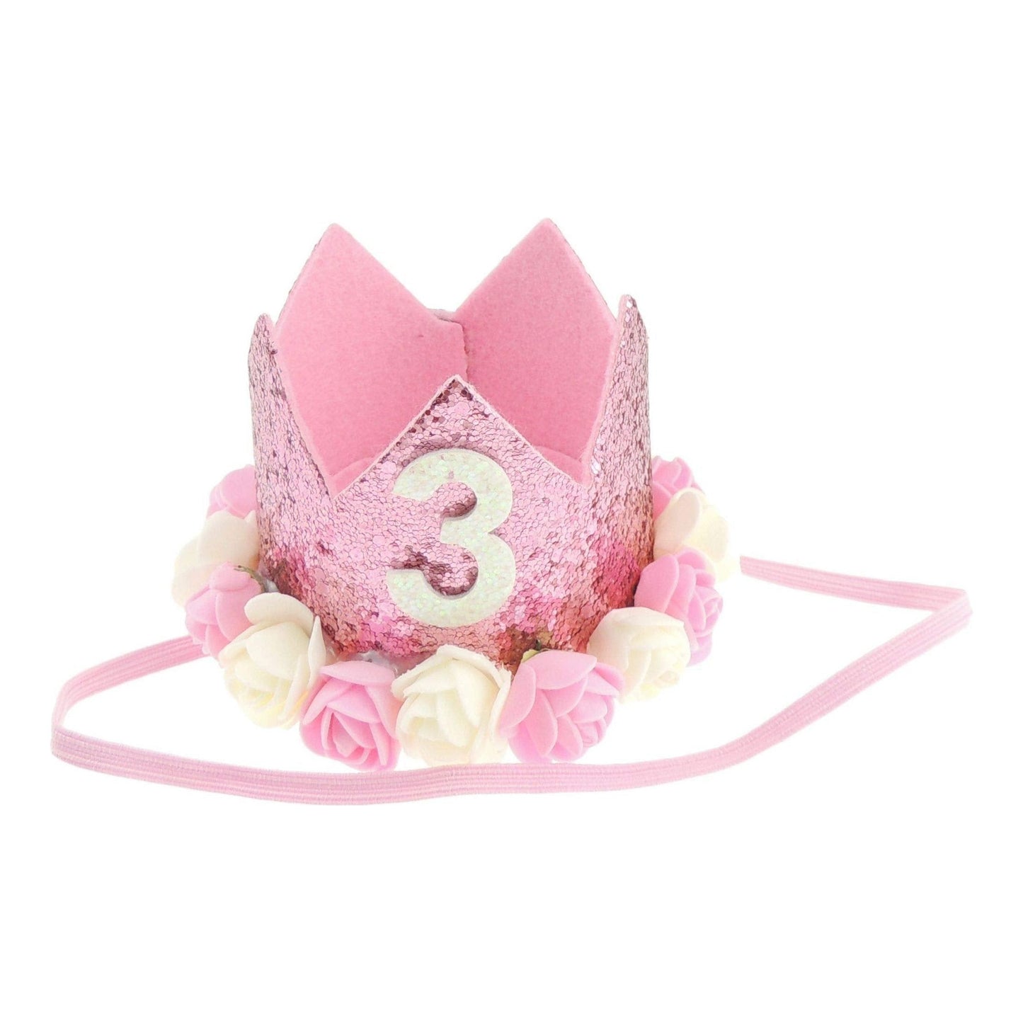 Boys Girls Cat Dog Pet Glitter 3rd 3 Three Years Old Birthday King Crown Princess Tiara Costume Party Photo Prop Headband Hat