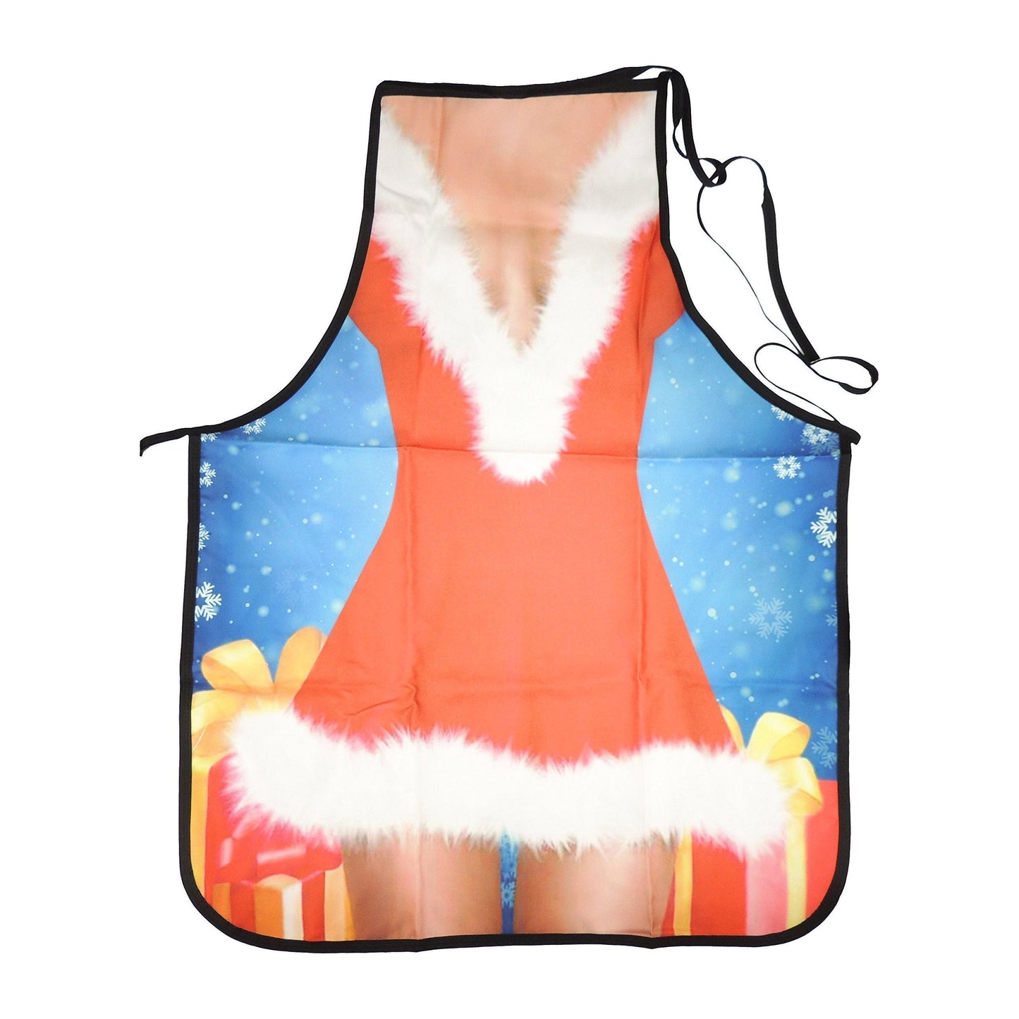 Glamour Girlz Mens Womens Chef Kitchen Cooking Baking BBQ Rude Joke Naughty Funny Novelty Present Stag Do Party Gift Pinny Pinafore Apron Birthday Christmas Sexy Mrs Santa Claus Red Dress