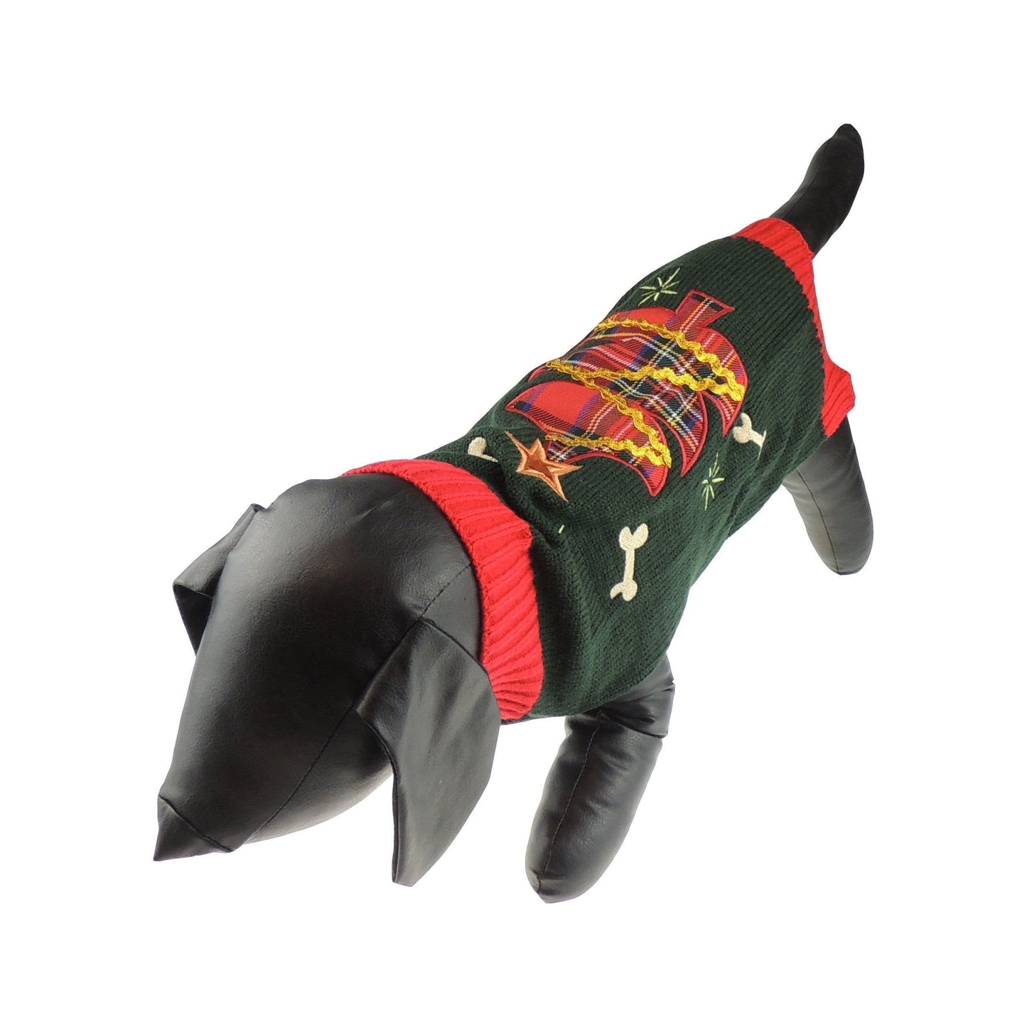 Cute Funny SMALL DOG ONLY Doggie Puppy Kitten Cat Christmas Xmas Outfit Warm Winter Girl Boy Jumper Coat Clothes Hoodies Costume Ideas Pullover Sweater Green Red Tartan Plaid Tree