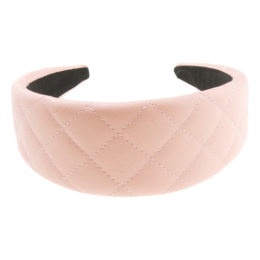 Ladies Elegant Leather Look Work Home Quilted Stitched Criss Cross Wide Headband Alice Band