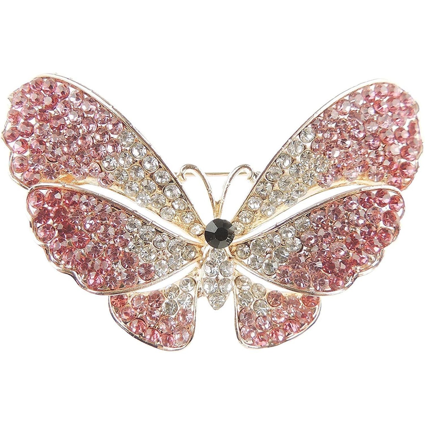 Crystal Diamante Ladies Formal Brooch Fly Insect Butterfly Ombre