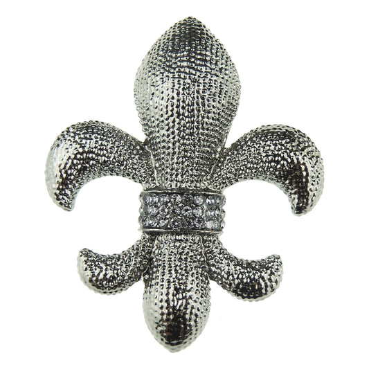 Womens Girls Princess Crown Christmas Birthday Gift Coat Scarf Coat Jacket Shawl Diamante Crystal Rhinestone Encrusted Brooch Badge Breastpin Corsage Pin Fleur De Lis Scroll Coat of Arms SIlver Tone