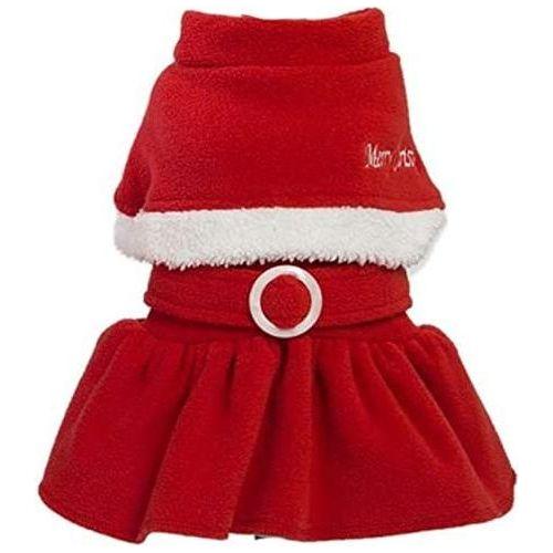 SMALL DOG BREED ONLY Cat Christmas Red White Santa Dog Winter Coat Outfit