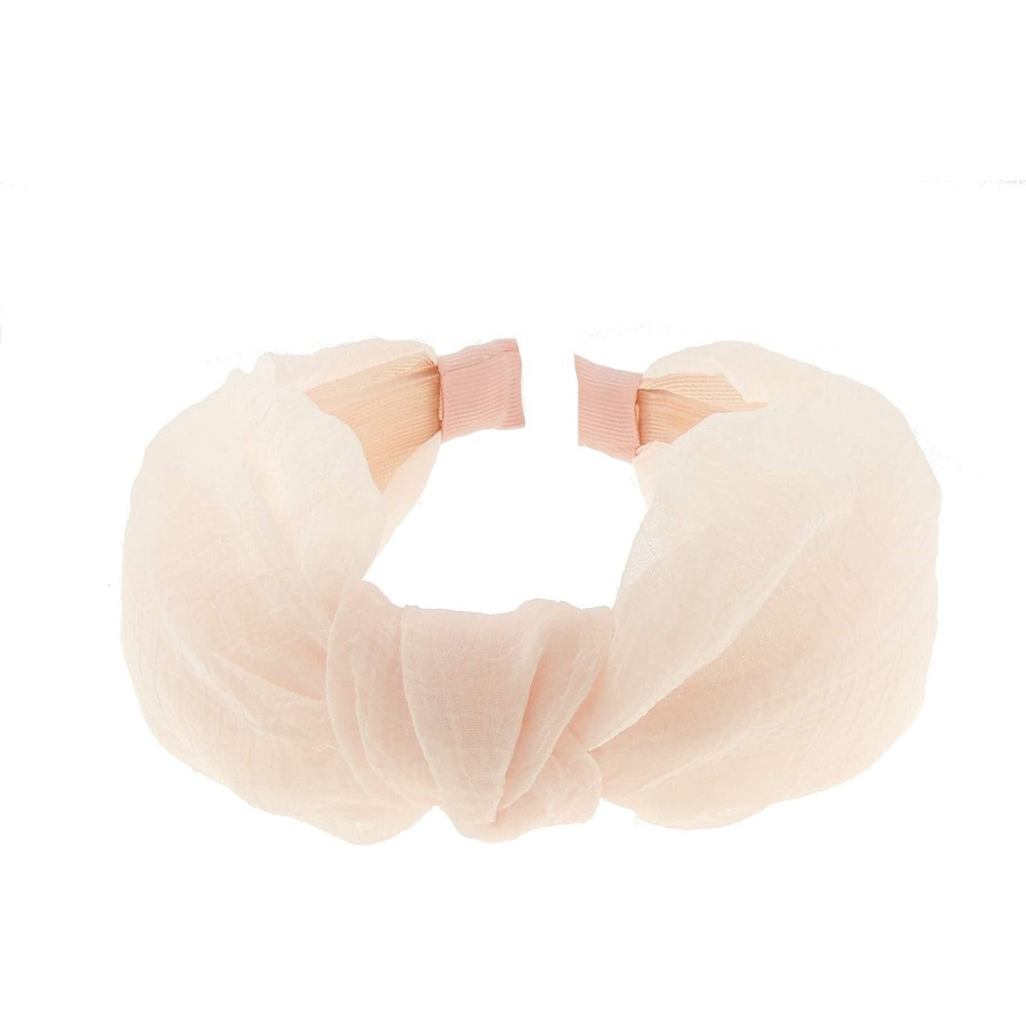 Ladies Summer Creased Chiffon Top Knot Covered Headband Alice Band