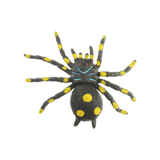 Kids Childrens Stretchy Tarantula Spider Insect Spotted Black Lifelike Realistic Play Educational Sensory ADHD Stress Relief Figurine Toy Figures Figurine