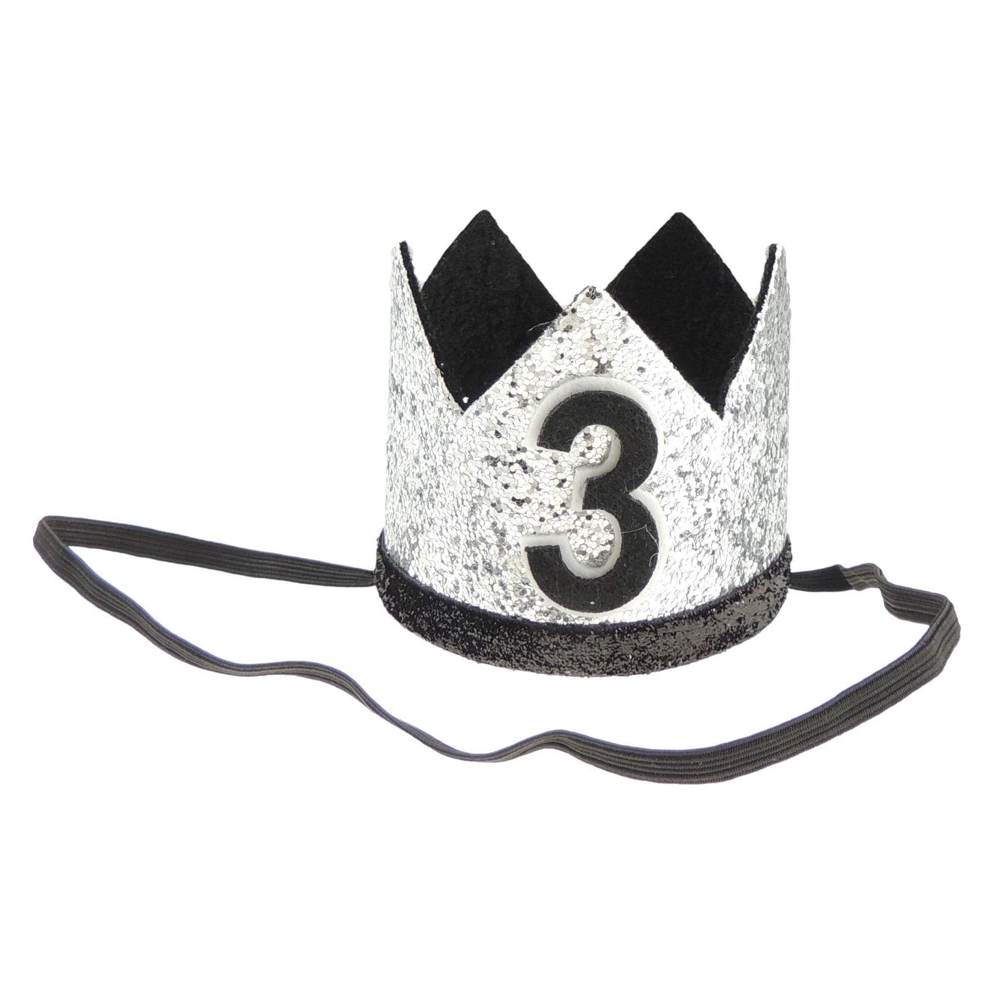 Boys Girls Cat Dog Pet Glitter 3rd 3 Three Years Old Birthday King Crown Princess Tiara Costume Party Photo Prop Headband Hat