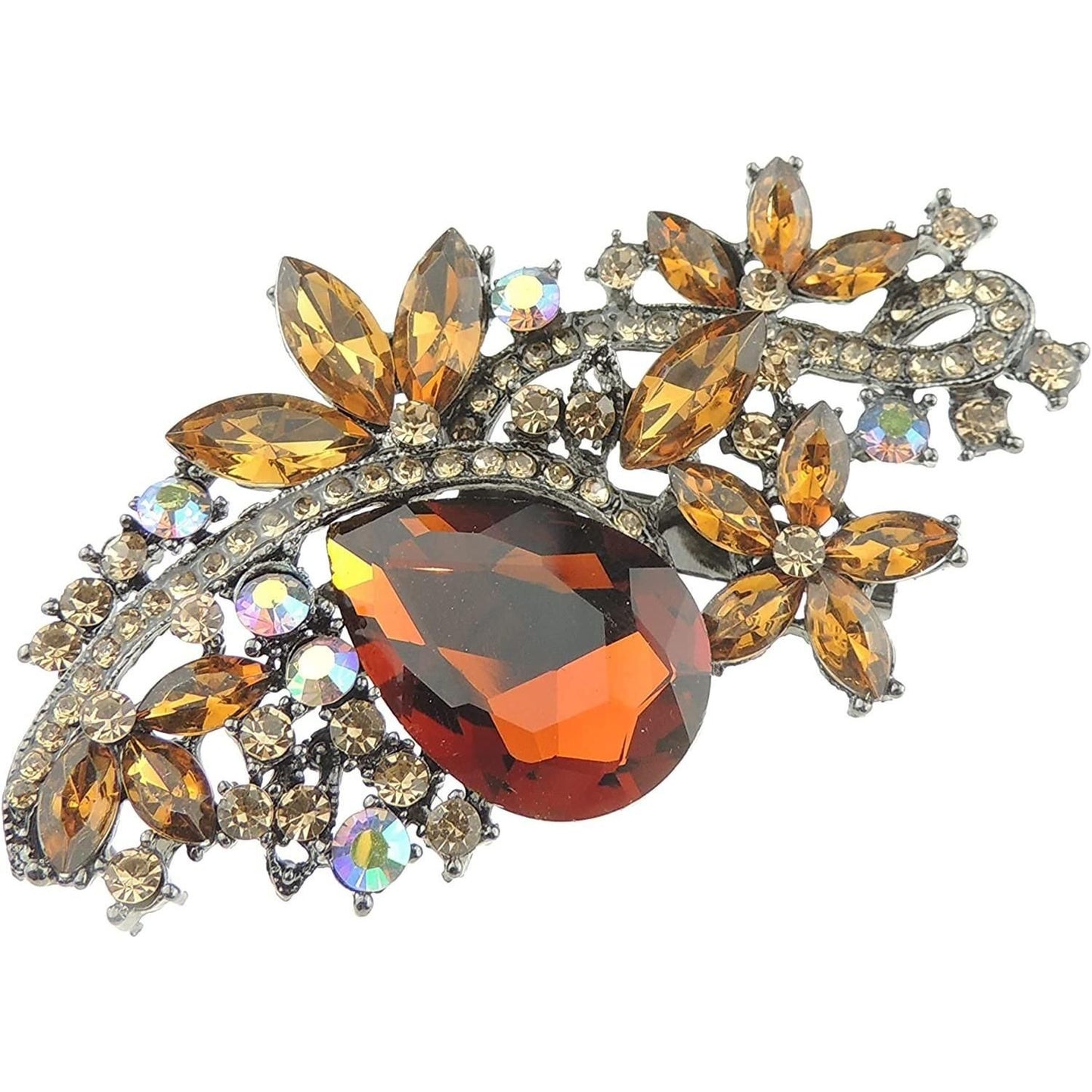 Pretty Crystal Diamante Sparkly Large Chunky Bouquet Lapel Brooch