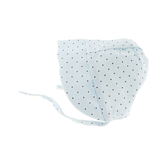 Cute Baby Girls Kids Newborn Cotton Polka Dot Pattern Poke Brim Retro Bonnet Beanie Bucket Summer Beach Sunhat Sun Hat 3-12 Months (Baby Blue)