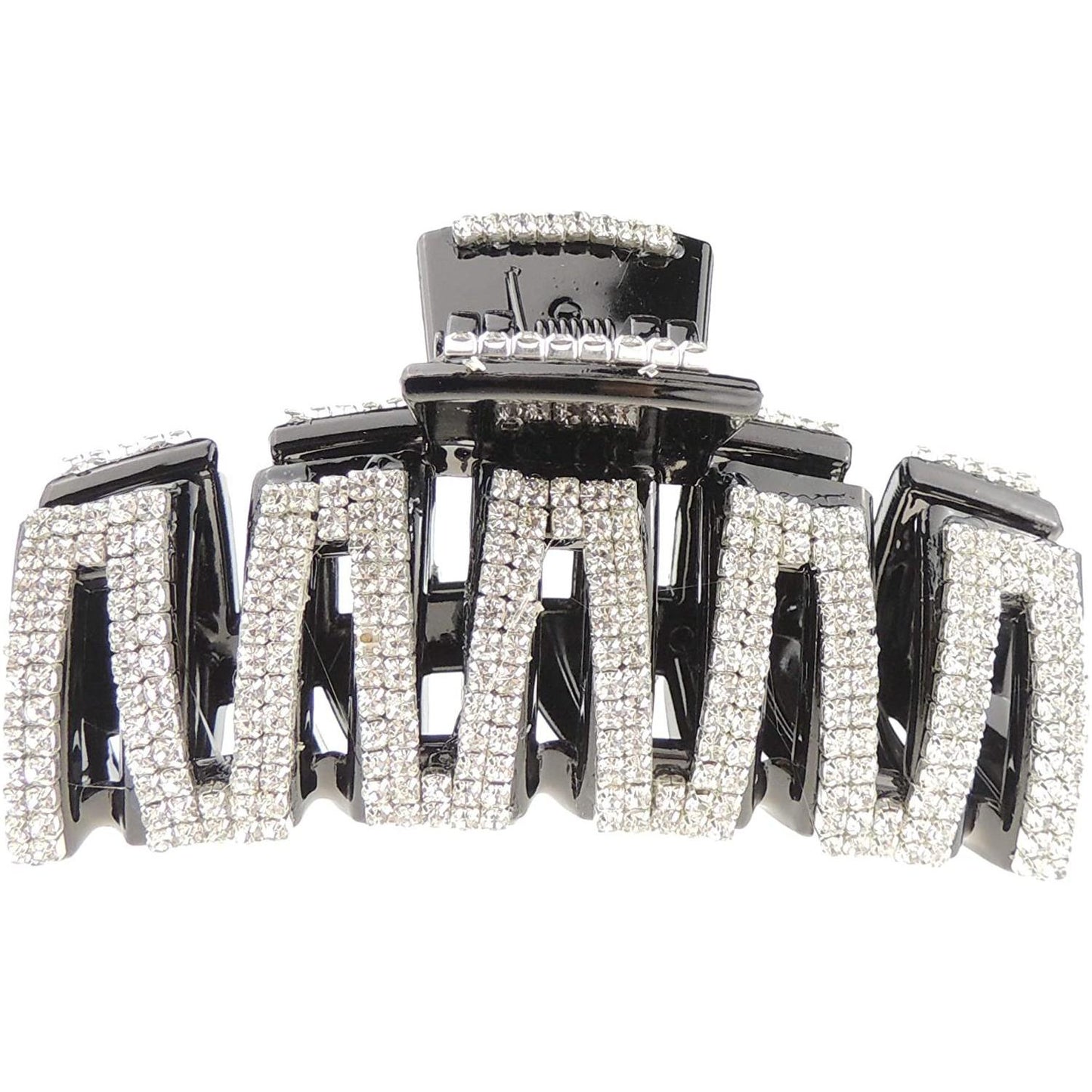 Extra Sparkly Diamante Crystal Evening Ladies 9cm Hair Claw Clamp Zig Zag Lines