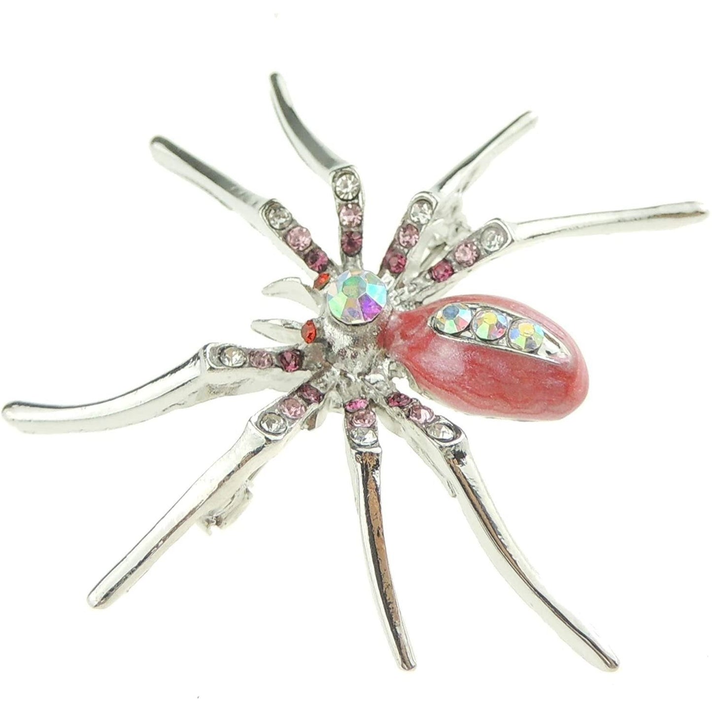 Sparkly Womens Christmas Party Birthday Gift Saree Scarf Diamante Rhinestone Crystal Enamel Fancy Dress Bling Brooch Badge Breastpin Corsage Pin Halloween Animal Insect Spider