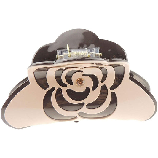 Ladies Rose Peony Imprint Etching Print Hair Claw Clamp Clip