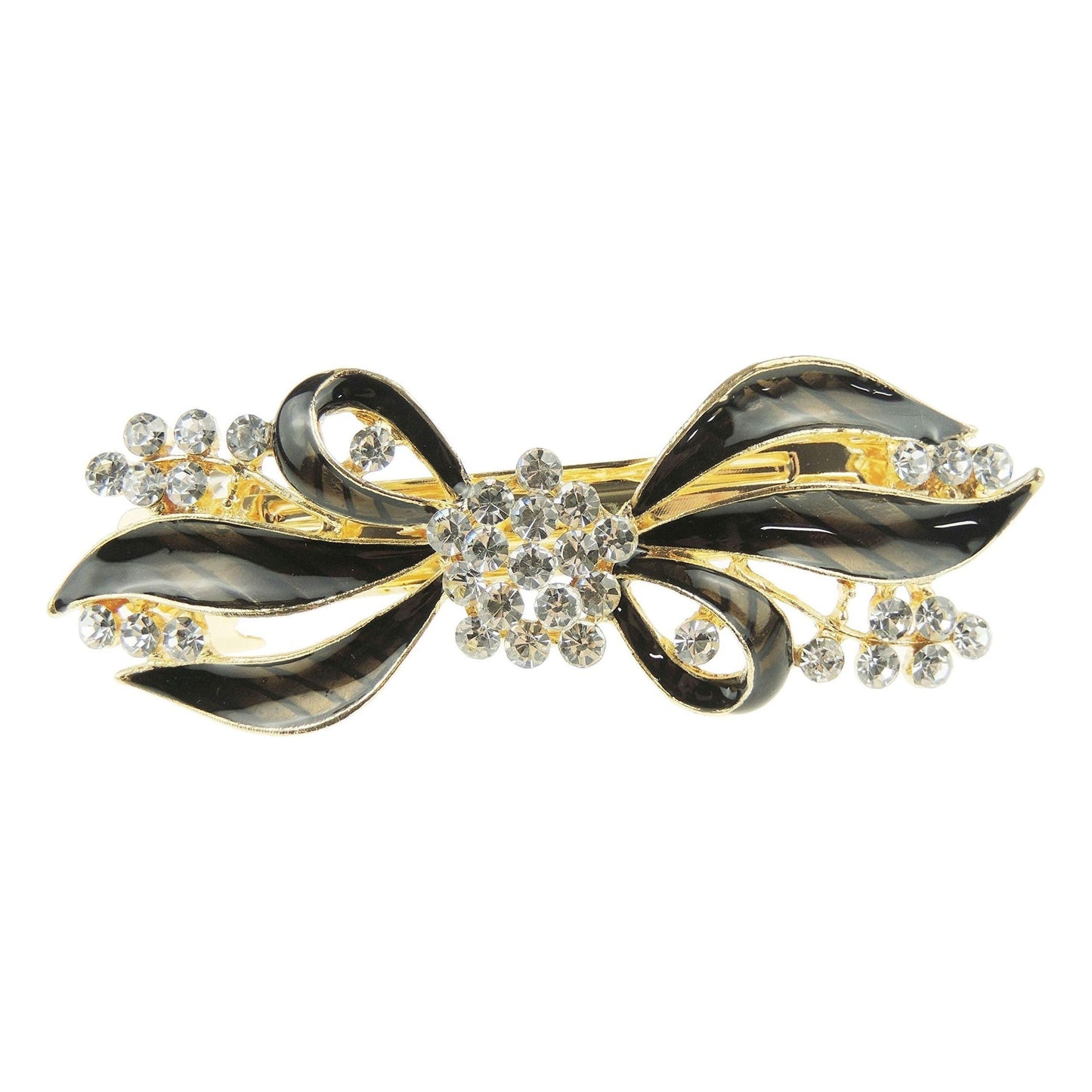 Womens Girls Crystal Rhinestone Diamante Wedding Birthday Party Evening Ponytail Fine Medium Hair Accessories Occasion Barrette Hairpin Grip French Spring Clip Enamel Bow Ribbon