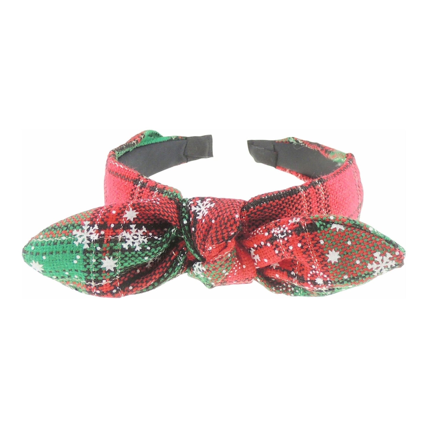 Festive Christmas Tartan Plaid Tweed Fabric Womens Girls Bow Knotted Top Knot Twist Twisted Turban Winter Headpiece Deeley Bopper Dance Party Headband Hair Alice Band