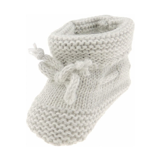 Glamour Girlz Cute Baby Girls Boys Infant Newborn Babies Warm WInter Crochet Knitted Cable Knit Pom Pom Shower Essential Pram Cot Crib Hospital Bootees Booties Socks (UK, Age, One Size, Grey)
