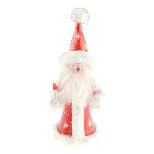 Italian Hand Blown Glass Keepsake Large Christmas Tree Ornament Bauble Red Father Christmas Santa Candle